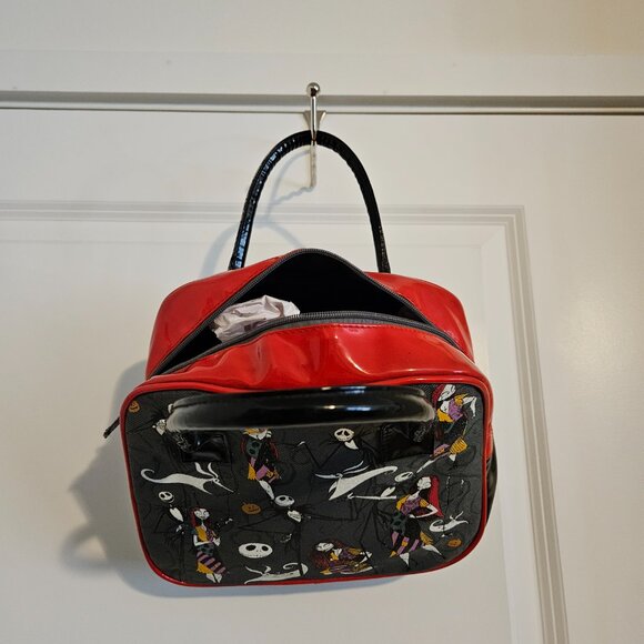 Disney Burton Nightmare Before Christmas Character Black Red Vinyl Purse Bag - Picture 2 of 6
